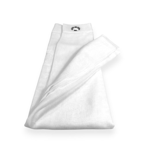 Tenda Simply Effetto Lino 140x300 cm Bianco - Tinta Unita Semitrasparente - Poliestere con Anelli - Stile Moderno